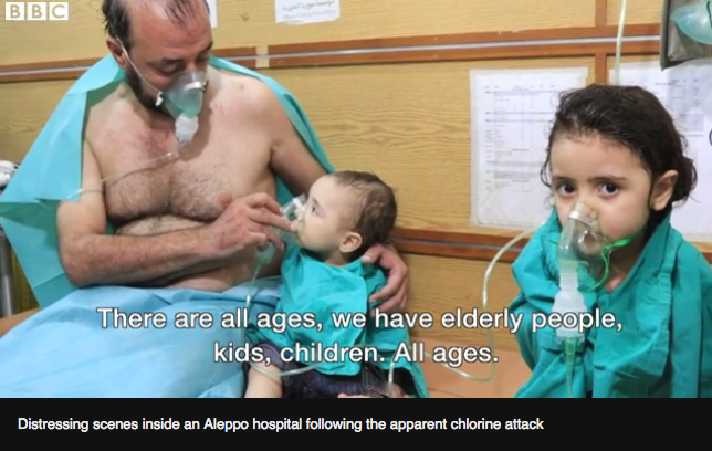 Photo from BBC which shows a girl being treated